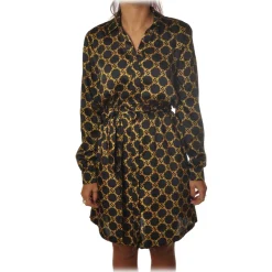 Twinset Dresses-- Dress in Gold Pattern - Black/Gold - Dress - Made in Italy - Luxury Exclusive Collection - Avvenice