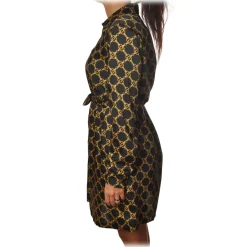 Twinset Dresses-- Dress in Gold Pattern - Black/Gold - Dress - Made in Italy - Luxury Exclusive Collection - Avvenice