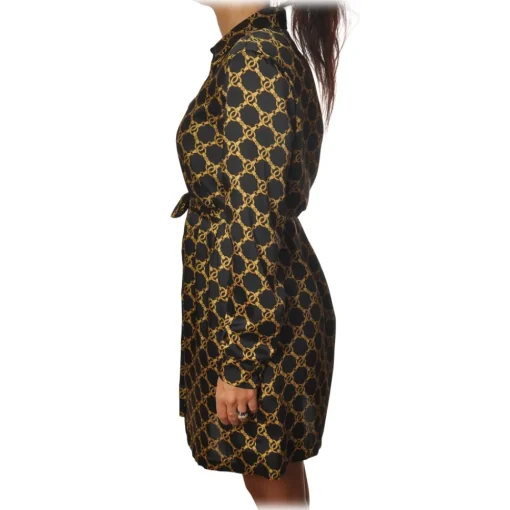 Twinset Dresses-- Dress in Gold Pattern - Black/Gold - Dress - Made in Italy - Luxury Exclusive Collection - Avvenice