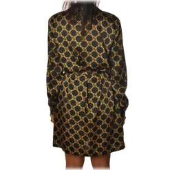 Twinset Dresses-- Dress in Gold Pattern - Black/Gold - Dress - Made in Italy - Luxury Exclusive Collection - Avvenice