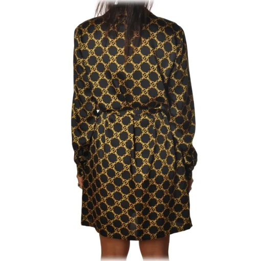 Twinset Dresses-- Dress in Gold Pattern - Black/Gold - Dress - Made in Italy - Luxury Exclusive Collection - Avvenice