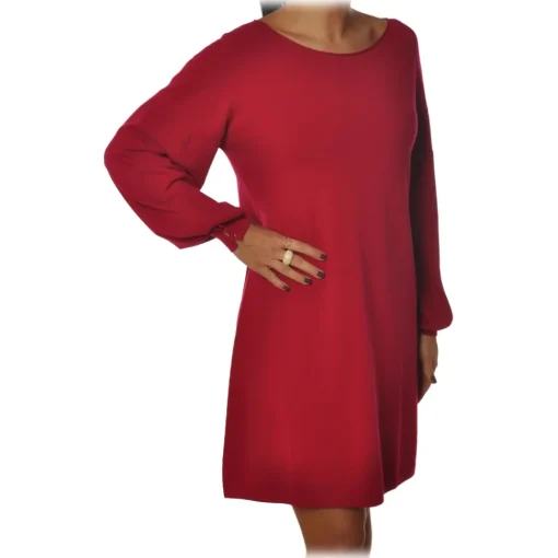 Twinset Dresses-- Dress With Buttons - Red - Dress - Made in Italy - Luxury Exclusive Collection - Avvenice