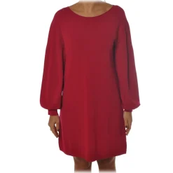 Twinset Dresses-- Dress With Buttons - Red - Dress - Made in Italy - Luxury Exclusive Collection - Avvenice