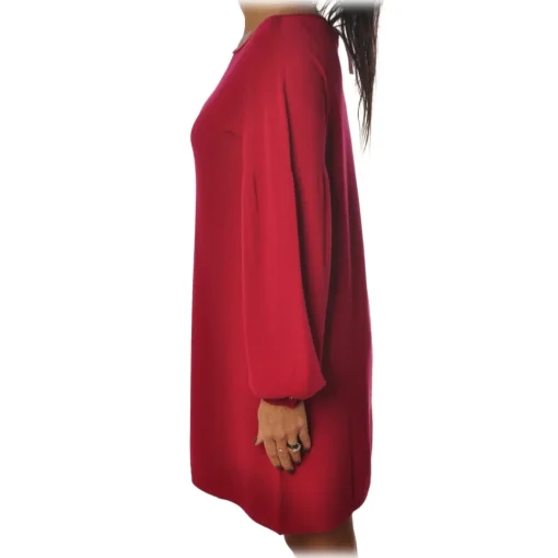 Twinset Dresses-- Dress With Buttons - Red - Dress - Made in Italy - Luxury Exclusive Collection - Avvenice
