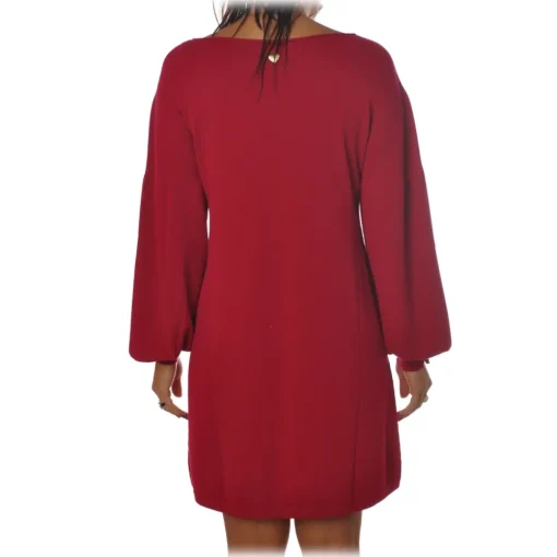Twinset Dresses-- Dress With Buttons - Red - Dress - Made in Italy - Luxury Exclusive Collection - Avvenice