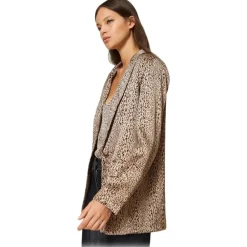 Twinset Jackets-- Leopard Print Single-Breasted Blazer - Brown - Jackets - Made in Italy - Luxury Exclusive Collection - Avvenice