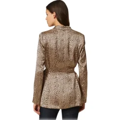 Twinset Jackets-- Leopard Print Single-Breasted Blazer - Brown - Jackets - Made in Italy - Luxury Exclusive Collection - Avvenice