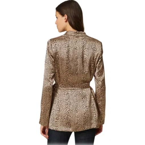 Twinset Jackets-- Leopard Print Single-Breasted Blazer - Brown - Jackets - Made in Italy - Luxury Exclusive Collection - Avvenice