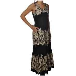 Twinset Dresses-- Long Dress Empire Cut in Floral Pattern - Black - Dress - Made in Italy - Luxury Exclusive Collection - Avvenice