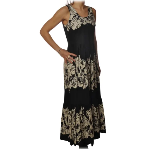Twinset Dresses-- Long Dress Empire Cut in Floral Pattern - Black - Dress - Made in Italy - Luxury Exclusive Collection - Avvenice