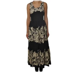Twinset Dresses-- Long Dress Empire Cut in Floral Pattern - Black - Dress - Made in Italy - Luxury Exclusive Collection - Avvenice