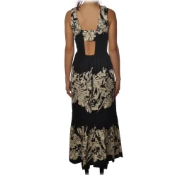 Twinset Dresses-- Long Dress Empire Cut in Floral Pattern - Black - Dress - Made in Italy - Luxury Exclusive Collection - Avvenice