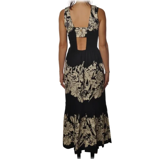 Twinset Dresses-- Long Dress Empire Cut in Floral Pattern - Black - Dress - Made in Italy - Luxury Exclusive Collection - Avvenice