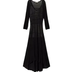 Twinset Dresses-- Long Lace Dress with Petticoat - Black - Dress - Made in Italy - Luxury Exclusive Collection - Avvenice