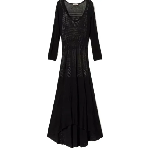 Twinset Dresses-- Long Lace Dress with Petticoat - Black - Dress - Made in Italy - Luxury Exclusive Collection - Avvenice