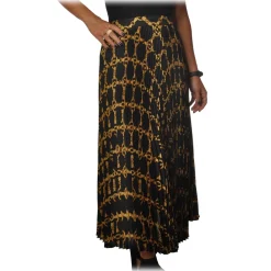 Twinset Skirts-- Skirt in Chain Pattern - Black/Gold - Skirt - Made in Italy - Luxury Exclusive Collection - Avvenice