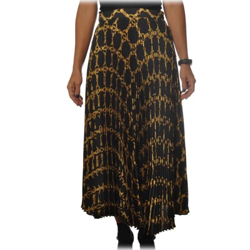 Twinset Skirts-- Skirt in Chain Pattern - Black/Gold - Skirt - Made in Italy - Luxury Exclusive Collection - Avvenice