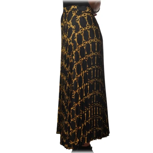 Twinset Skirts-- Skirt in Chain Pattern - Black/Gold - Skirt - Made in Italy - Luxury Exclusive Collection - Avvenice