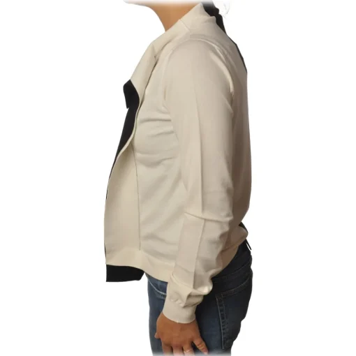 Twinset Knitwears-- Turtleneck Shirt Bicolor with Gala - Black/White - Knitwear - Made in Italy - Luxury Exclusive Collection - Avvenice