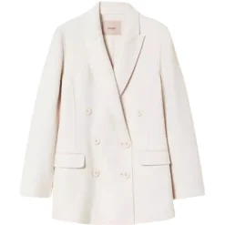 Twinset Jackets-- Wool Cloth Double-Breasted Jacket - Cream - Jackets - Made in Italy - Luxury Exclusive Collection - Avvenice