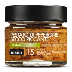 Ursini Preserved Foods-- Dried Hot Peppers Pestato - 15 - Pestati® - Organic Italian Extra Virgin Olive Oil - Avvenice