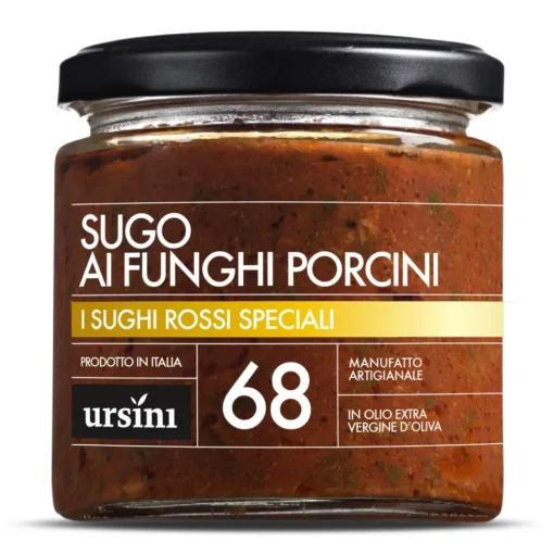 Ursini Preserved Foods-- Porcini Mushrooms Sauce - 68 - Special Red - Sauces - Organic Italian Extra Virgin Olive Oil - Avvenice