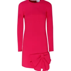 Valentino Dresses-- Fuchsia Stretch Frisottine Bow Detail Dress - Exclusive Luxury Collection - Avvenice
