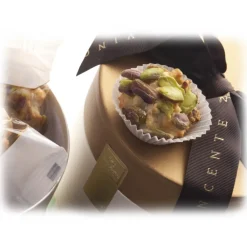Vincente Delicacies Sweets-- Almond Cookies with Sicilian Pistachios - Fine Pastry with Almonds in Cylindrical Box - Avvenice
