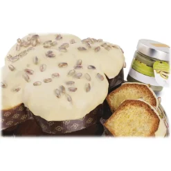 Vincente Delicacies Sweets-- Artisan Easter Dove - White Chocolate and Sicilian Pistachio with Cream Jar D.O.P. - Ensamble - Gift Box - Avvenice