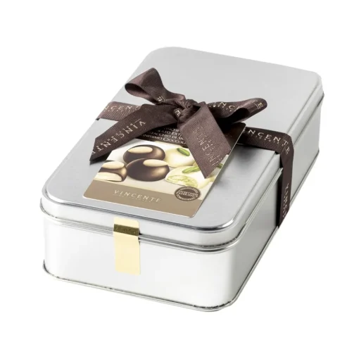 Vincente Delicacies Sweets-- Assortment of Classic Almond Cookies and with Sicilian Pistachios Covered with Chocolate - Luxor Box - Avvenice