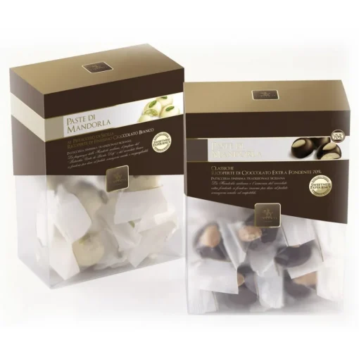 Vincente Delicacies Sweets-- Classic Almond Cookies Covered With 70% Extra-Dark Chocolate - Crystal Box - Avvenice