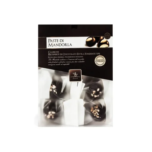 Vincente Delicacies Sweets-- Classic Almond Cookies Covered With 70% Extra-Dark Chocolate - Crystal Box - Avvenice