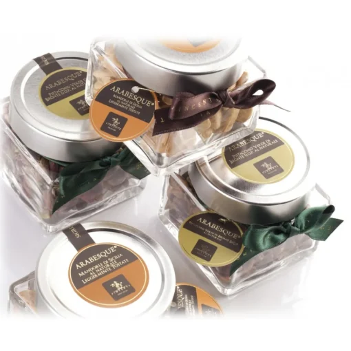 Vincente Delicacies Fruits-- Lightly Toasted Sicilian Almonds - Arabesque - Dried Fruits in Ribbon Box - Avvenice