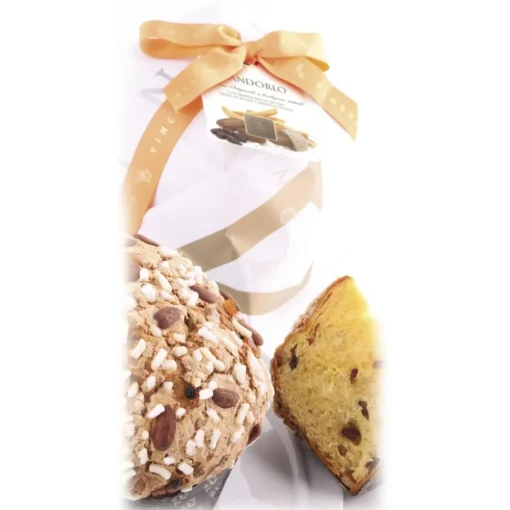 Vincente Delicacies Sweets-- Panettone with Sicilian Pistachio, Peach and Chocolate - Printemps - Hand Wrapped Artisan - Avvenice