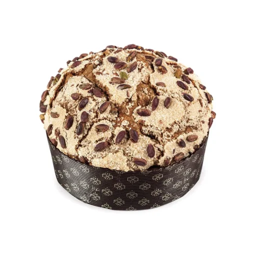 Vincente Delicacies Sweets-- Panettone with Sicilian Pistachio, Peach and Chocolate - Printemps - Hand Wrapped Artisan - Avvenice