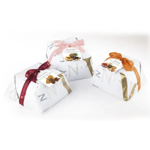 Vincente Delicacies Sweets-- Panettone with Sicilian Pistachio, Peach and Chocolate - Printemps - Hand Wrapped Artisan - Avvenice
