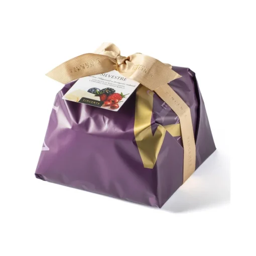 Vincente Delicacies Sweets-- Panettone Coated with White Chocolate with Wild Fruits - Silvestre - Hand Wrapped Artisan - Avvenice