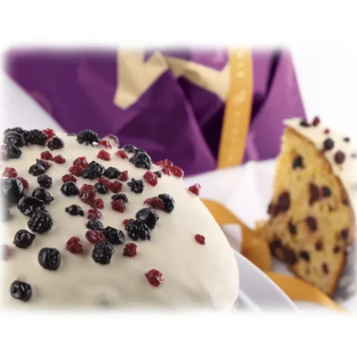 Vincente Delicacies Sweets-- Panettone Coated with White Chocolate with Wild Fruits - Silvestre - Hand Wrapped Artisan - Avvenice