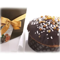 Vincente Delicacies Sweets-- Panettone Covered with Milk Chocolate and Hazelnuts - Nucilla - Artisan in Metallic Box - Avvenice