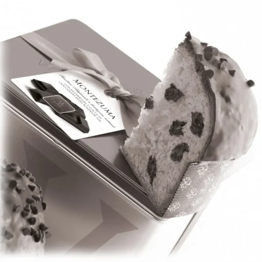 Vincente Delicacies Sweets-- Panettone Covered with Milk Chocolate and Hazelnuts - Nucilla - Artisan in Metallic Box - Avvenice