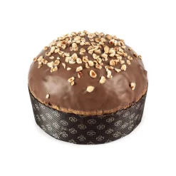 Vincente Delicacies Sweets-- Panettone Covered with Milk Chocolate and Hazelnuts - Nucilla - Artisan in Metallic Box - Avvenice