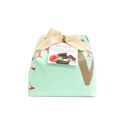 Vincente Delicacies Sweets-- Panettone with Candied Strawberry - Extra Dark Chocolate - Pistachios - Bouquet - Hand Wrapped Artisan - Avvenice