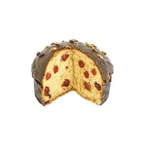 Vincente Delicacies Sweets-- Panettone with Candied Strawberry - Extra Dark Chocolate - Pistachios - Bouquet - Hand Wrapped Artisan - Avvenice
