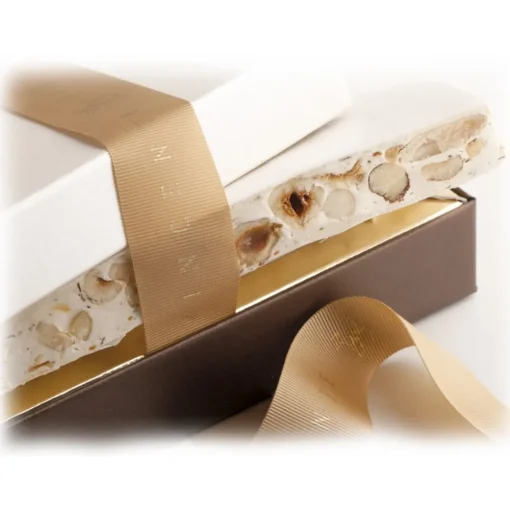 Vincente Delicacies Sweets-- Soft Nougat Bar with Sicilian Hazelnuts - Ribbon Box - Avvenice