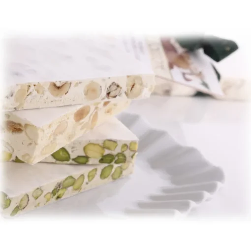 Vincente Delicacies Sweets-- Soft Nougat Bar with Sicilian Hazelnuts - Opal Ribbon Flow-Pack - Avvenice