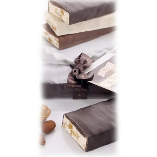 Vincente Delicacies Sweets-- Soft Nougat Bar with Sicilian Almonds and Covered with Fine White Chocolate - Opal Box - Avvenice