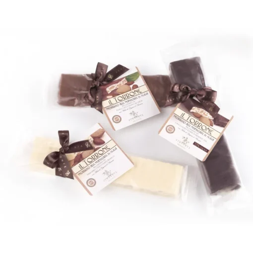 Vincente Delicacies Sweets-- Soft Nougat Bar with Sicilian Almonds and Covered with Fine White Chocolate - Opal Box - Avvenice