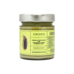 Vincente Delicacies Sweets-- Sweet Cream Spread with Green Pistachio from Bronte P.D.O. - Artisan Spreadable Creams - 180 g - Avvenice