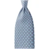 Viola Milano Ties & Bow Ties-- Artisan Pattern Selftipped Silk Tie - Denim Mix - Handmade in Italy - Luxury Exclusive Collection - Avvenice