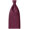 Viola Milano Ties & Bow Ties-- Artisan Pattern Selftipped Silk Tie - Navy/Red - Handmade in Italy - Luxury Exclusive Collection - Avvenice